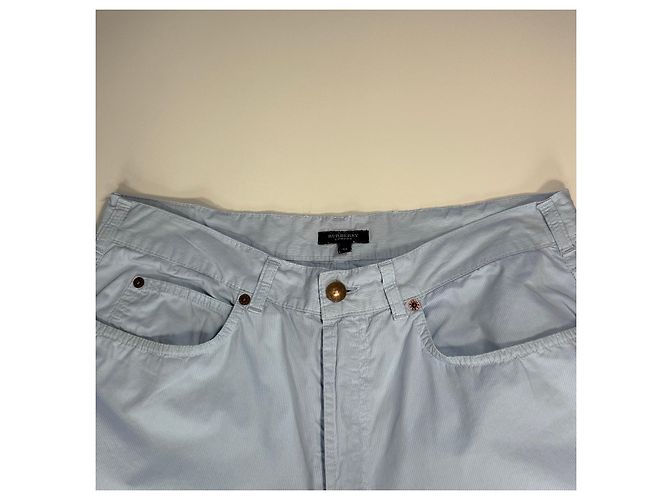 Pantaloni in cotone a righe azzurro chiaro Burberry Blu chiaro - Ansicht 10