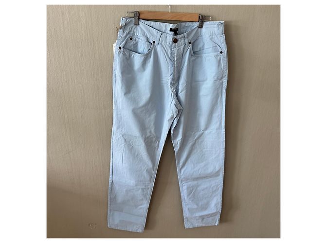 Pantaloni in cotone a righe azzurro chiaro Burberry Blu chiaro - Ansicht 2