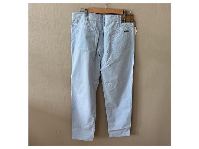 Pantaloni in cotone a righe azzurro chiaro Burberry Blu chiaro - Ansicht 3