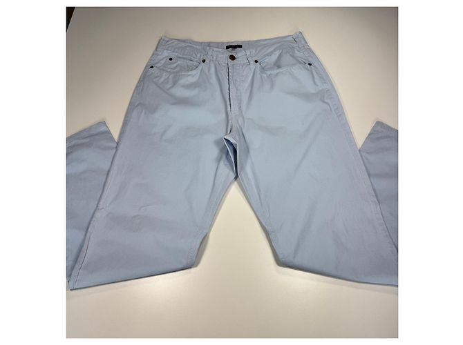 Pantaloni in cotone a righe azzurro chiaro Burberry Blu chiaro - Ansicht 4