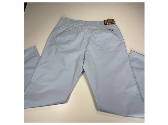 Pantaloni in cotone a righe azzurro chiaro Burberry Blu chiaro - Ansicht 5
