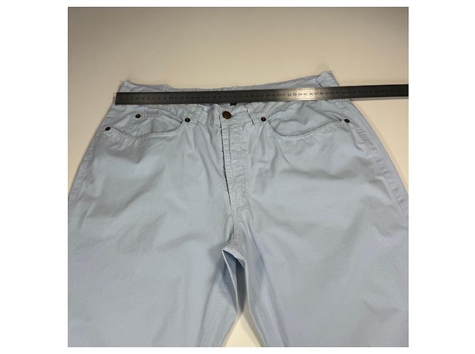 Pantaloni in cotone a righe azzurro chiaro Burberry Blu chiaro - Ansicht 9