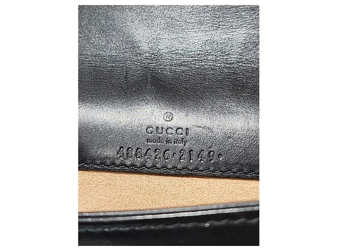 Gucci Mini GG Marmont Bug Portafoglio con catena - Nero - vista 2