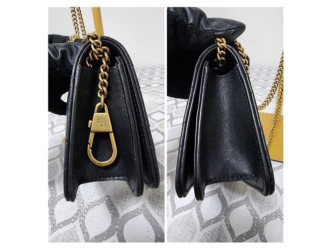Gucci Mini GG Marmont Bug Portafoglio con catena - Nero - vista 8