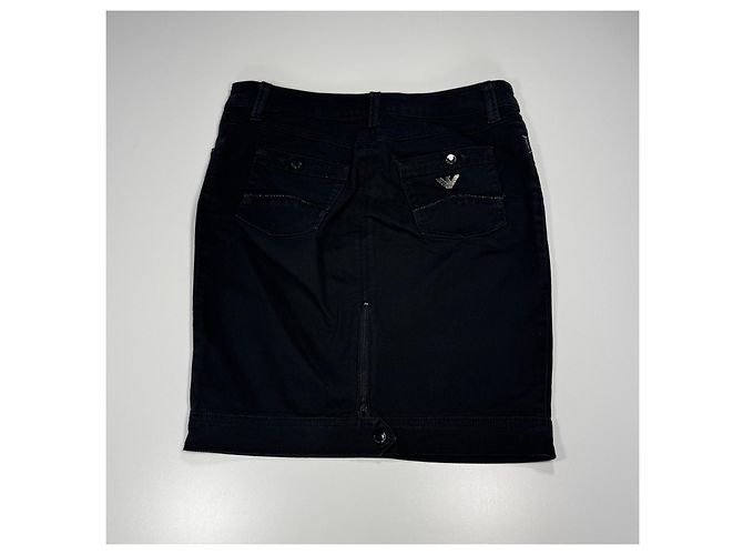 Falda lápiz Armani Jeans de mezcla de algodón negro - vista 5