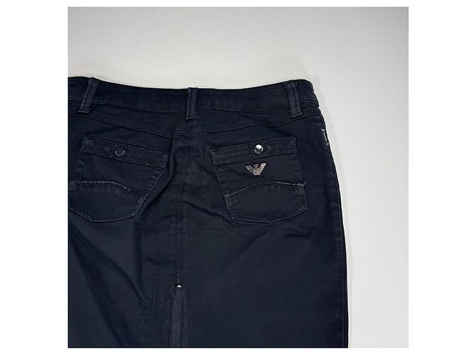 Falda lápiz Armani Jeans de mezcla de algodón negro - vista 6