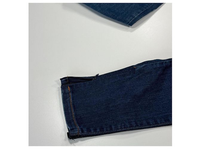 Calças jeans de ganga azul para mulher D&G com risca lateral em pele preta Preto - vista 10