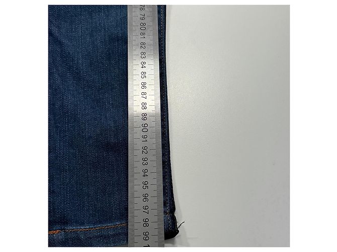 Calças jeans de ganga azul para mulher D&G com risca lateral em pele preta Preto - vista 8