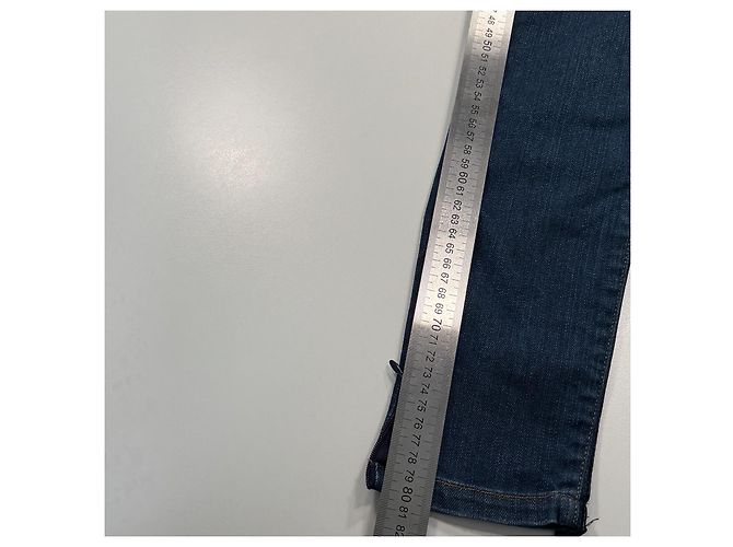 Calças jeans de ganga azul para mulher D&G com risca lateral em pele preta Preto - vista 9