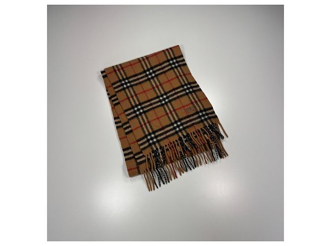 Sciarpa in lana Burberry Nova Check Nero Bianco Rosso Cammello - vista 2
