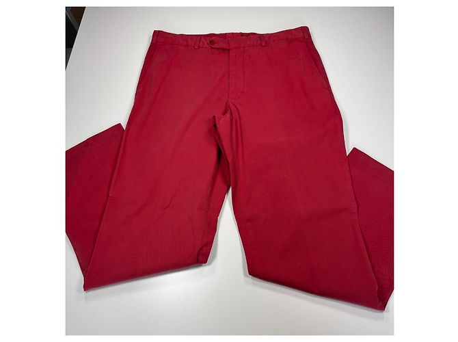 Chinos in cotone rosso Burberry London - vista 3