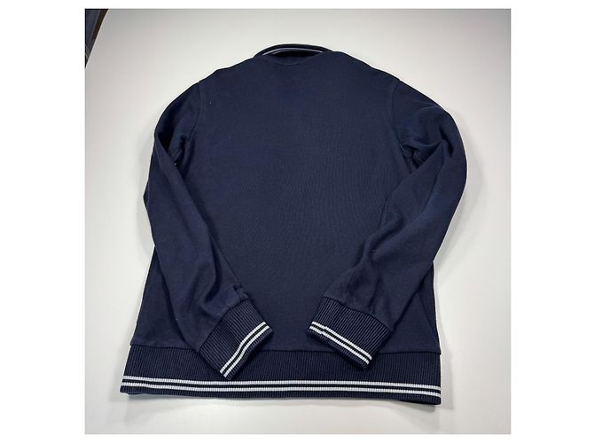 Emporio Armani Herren Strickpullover aus Baumwolle mit Reißverschluss am Hals in Navy Blau Marineblau - Ansicht 5