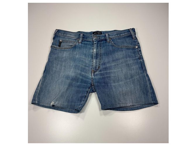 Pantaloncini in denim blu Armani Jeans - vista 3