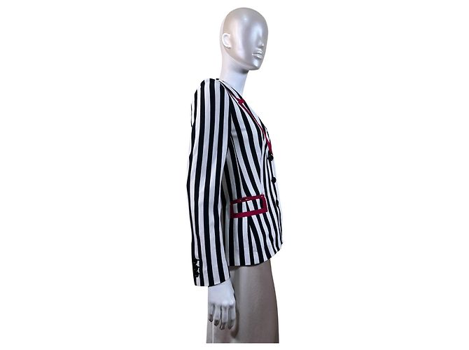 Moschino Cheap and Chic Blazer de rayas blanco y negro Roja - vista 2