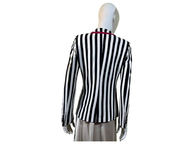 Moschino Cheap and Chic Blazer de rayas blanco y negro Roja - vista 4