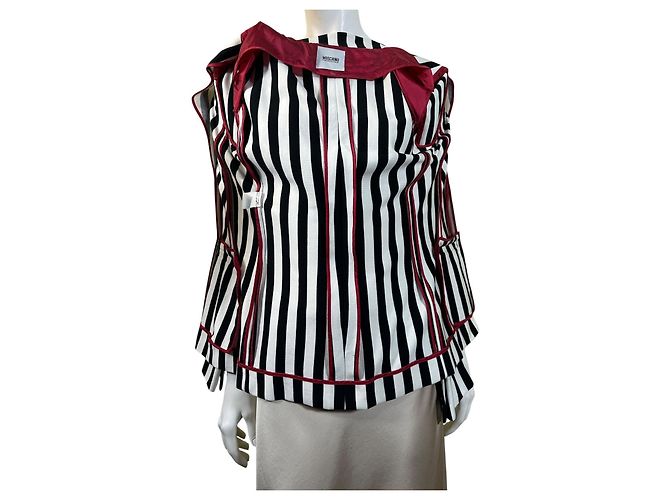 Moschino Cheap and Chic Blazer de rayas blanco y negro Roja - vista 6
