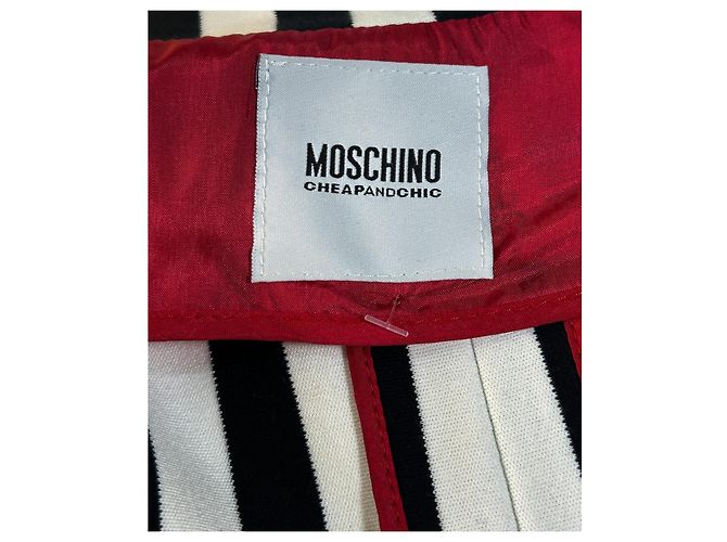 Moschino Cheap and Chic Blazer de rayas blanco y negro Roja - vista 7