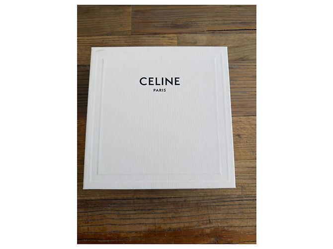 Céline Celine Triomphe Wendeledergürtel mit Kristall-Schnalle Braun Weiß - Ansicht 7