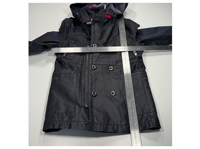 Trench in cotone cerato nero per bambini Burberry con fodera Nova Check - vista 6
