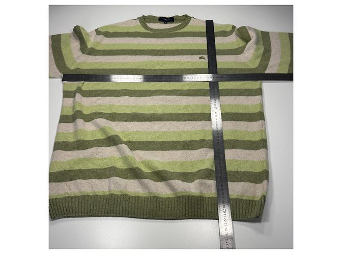 Suéter de punto a rayas Burberry Beige Verde - vista 5