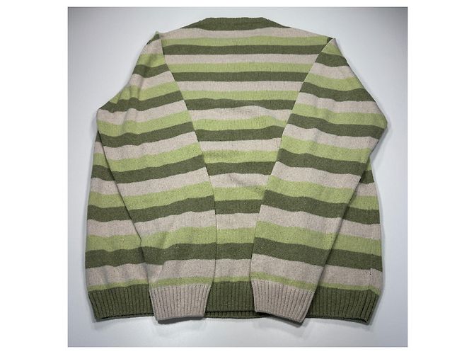 Suéter de punto a rayas Burberry Beige Verde - vista 6