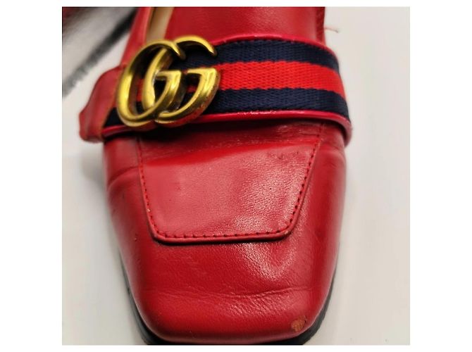 Gucci Mocassini in pelle rossa con morsetto Horsebit Rosso - vista 10