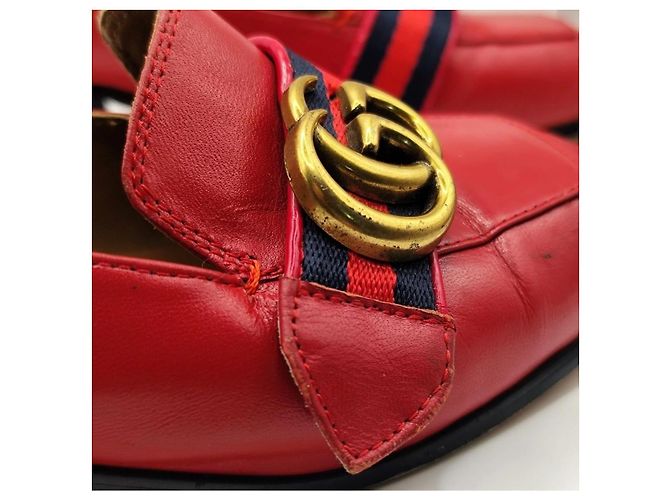 Gucci Mocassini in pelle rossa con morsetto Horsebit Rosso - vista 13