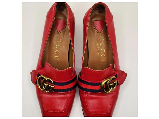 Gucci Mocassini in pelle rossa con morsetto Horsebit Rosso - vista 14