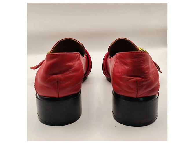 Gucci Mocassini in pelle rossa con morsetto Horsebit Rosso - vista 5