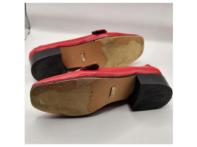 Gucci Mocassini in pelle rossa con morsetto Horsebit Rosso - vista 7