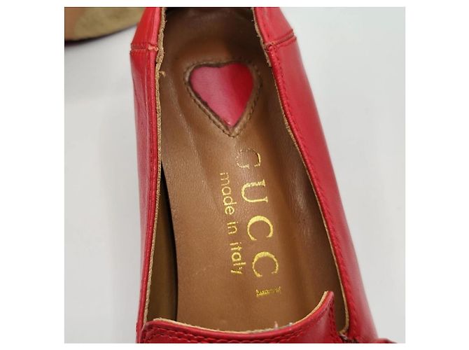 Gucci Mocassini in pelle rossa con morsetto Horsebit Rosso - vista 8