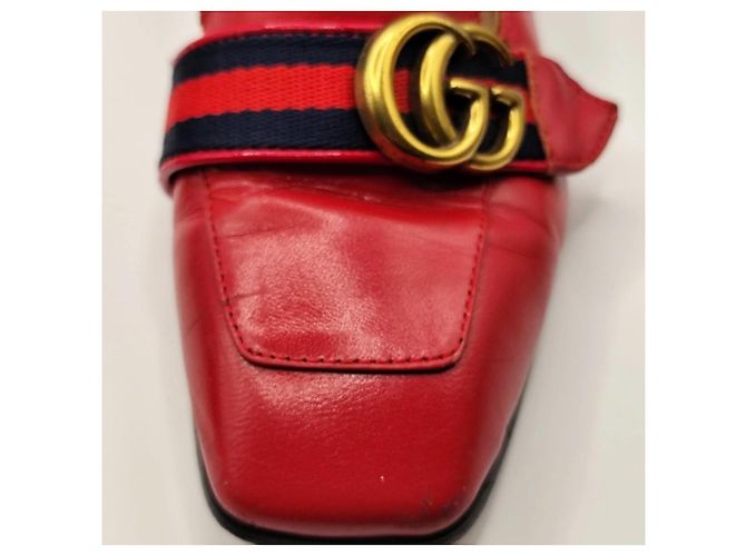 Gucci Mocassini in pelle rossa con morsetto Horsebit Rosso - vista 9
