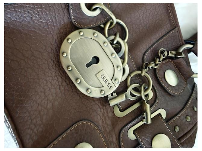 Borsa Guess Satchel Marrone - vista 2