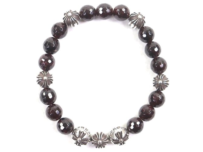 Autre Marque Bracciale Chrome Hearts in argento e granato Marrone - vista 3