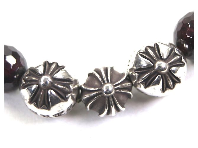 Autre Marque Bracciale Chrome Hearts in argento e granato Marrone - vista 4