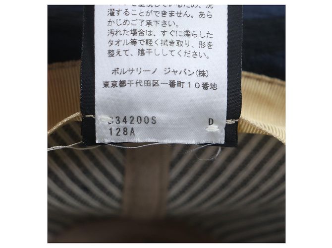 Autre Marque Fedora de algodão Borsalino com fita de logotipo listrada Preto Azul Azul marinho - vista 10