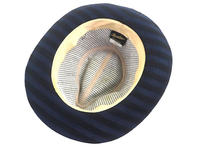 Autre Marque Fedora de algodão Borsalino com fita de logotipo listrada Preto Azul Azul marinho - vista 7