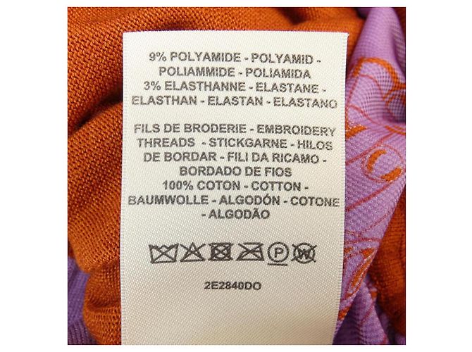 Hermès Vestido de seda Twillreine Hermes 34 Naranja Púrpura - vista 4
