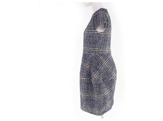 Autre Marque Glen Check Kleid YOKO CHAN Blau Marineblau - Ansicht 2