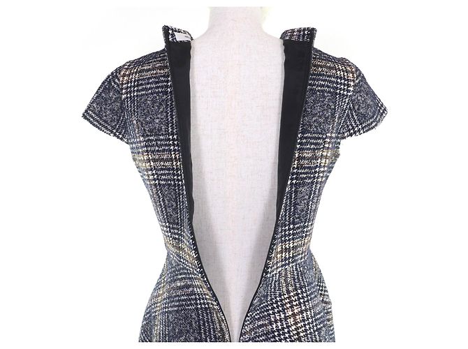 Autre Marque Glen Check Kleid YOKO CHAN Blau Marineblau - Ansicht 5