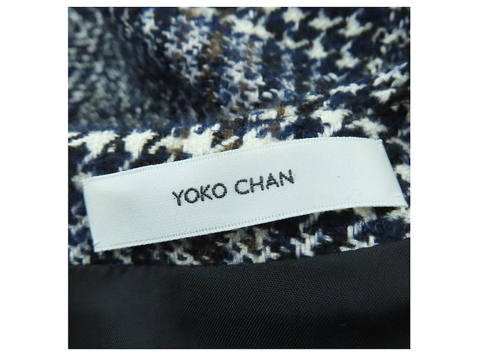 Autre Marque Glen Check Kleid YOKO CHAN Blau Marineblau - Ansicht 6