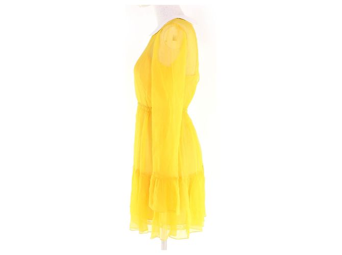 Gucci Chiffon-Seidenkleid Gelb - Ansicht 2