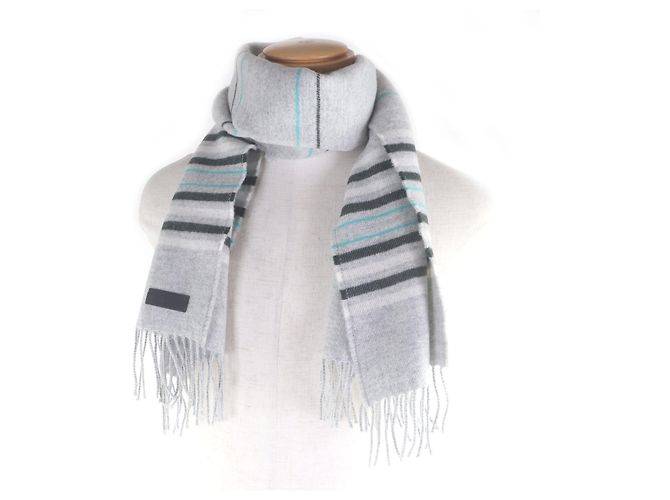 Sciarpa in cashmere Hermès Neo-Rocabar Marrone Grigio - vista 2