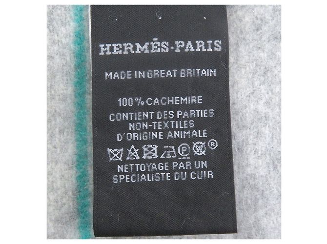 Sciarpa in cashmere Hermès Neo-Rocabar Marrone Grigio - vista 7