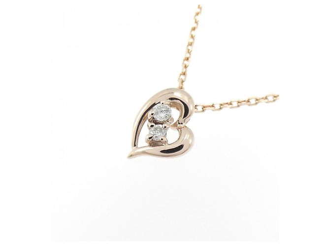 Autre Marque Collana in oro rosa K10 e diamanti - vista 3