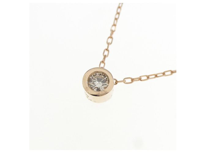 Autre Marque Collana solitario con diamante in oro rosa K10 - vista 3