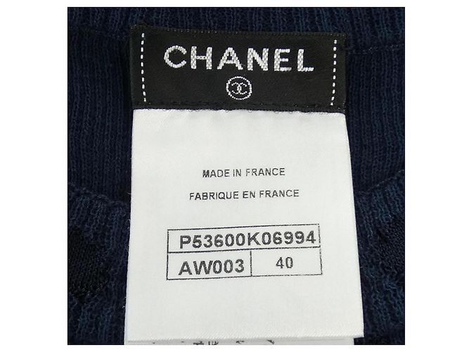 Timeless Top Chanel Blu Blu navy - vista 4