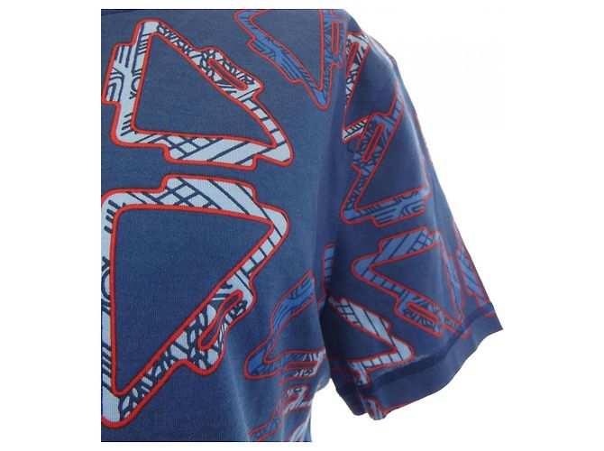 Hermès Camiseta de algodão Hermes Azul - vista 6