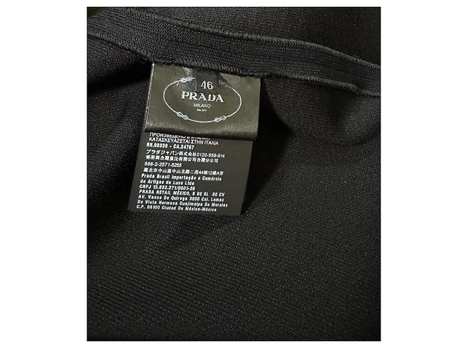 Abito Midi Prada Nero con Pannelli Blu e Cuciture Arancioni Blu chiaro - vista 8