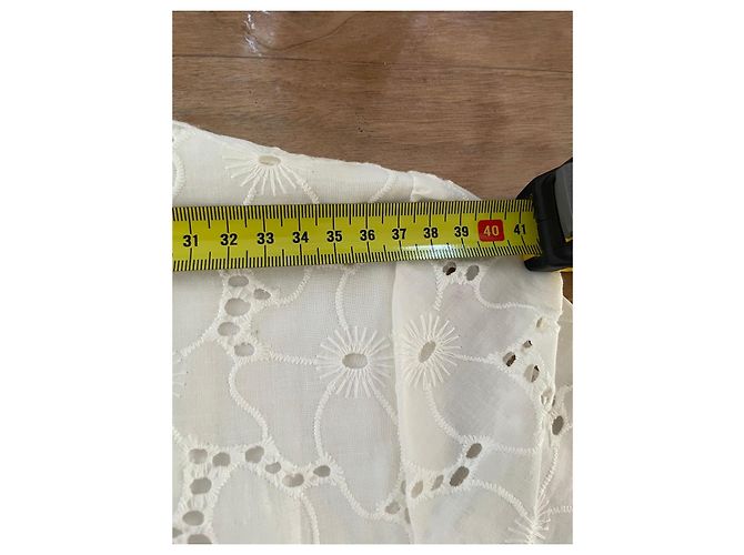 Sézane Vestido de Algodón Blanco Bordado - vista 11